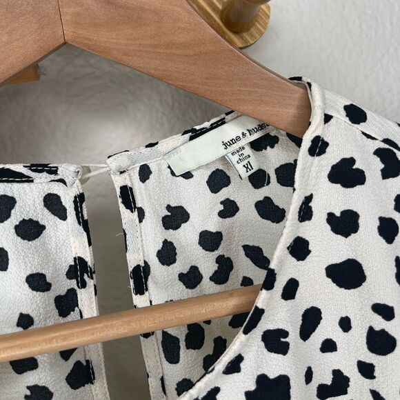 June & Hudson Leopard Spotted Top XL - Picture 3 of 7